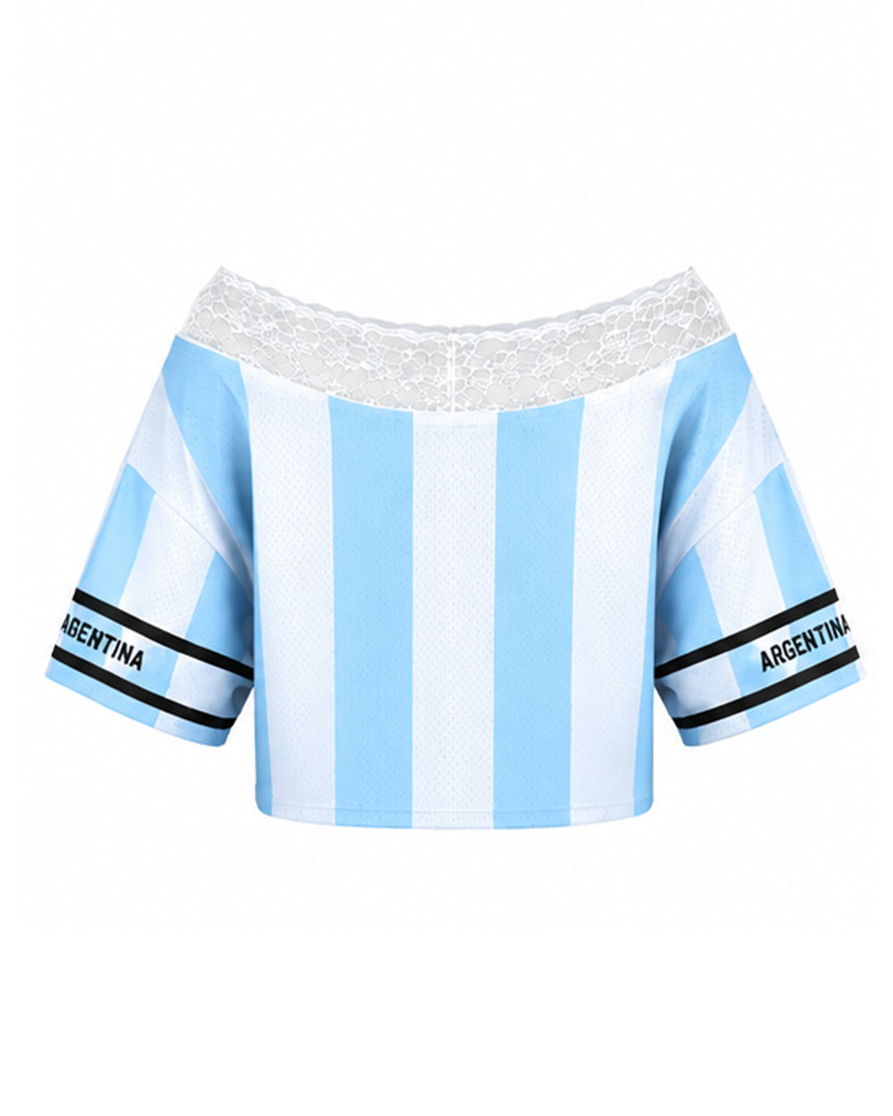 Women Argentina Jersey Blue White Striped Breathable Soccer Shirt for Stadium Wear Game Day Parties