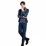 Mens Prince Costume Navy Tops Pants and Shirt Suit Cosplay Outfit
