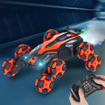 Kids 2.4G RC Stunt Car 360° Rotating Flips 4WD Spray RC Drift Car Climbing Car with Light Holiday Toys