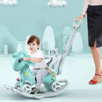 4-in-1 Baby Rocking Horse Cute Unicorn Toddler Ride Toy Detachable Push Handle Sliding Car For Boys Girls