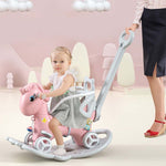 4-in-1 Baby Rocking Horse Cute Unicorn Toddler Ride Toy Detachable Push Handle Sliding Car For Boys Girls