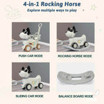 4-in-1 Rocking Horse Baby Dog Push Car With Detachable Balance Board