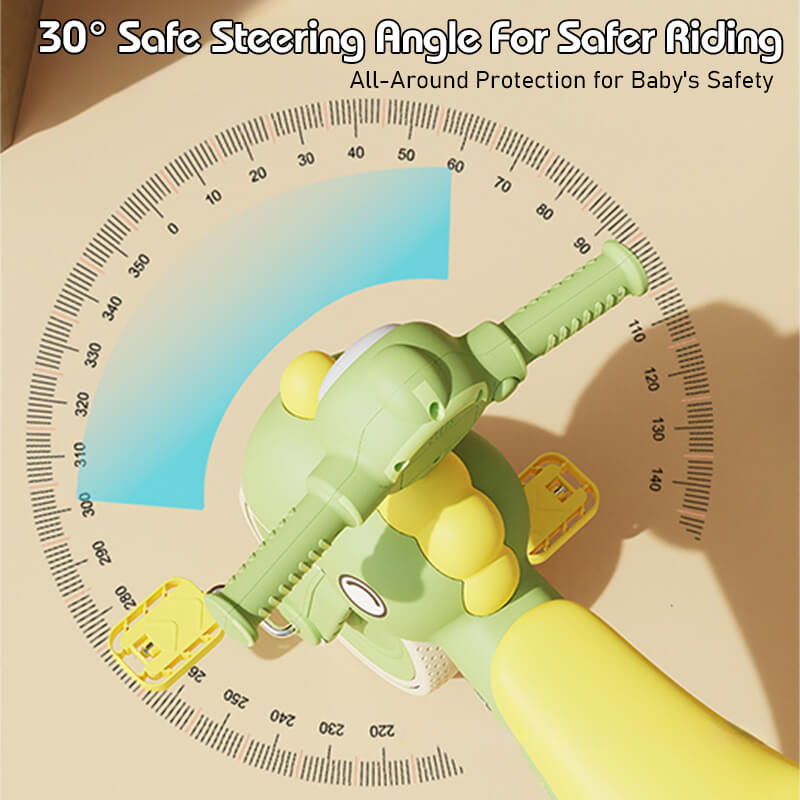 4-in-1 Toddler Tricycle Dino Balance Bike Push Trike with Detachable Push Handle, Music, Light