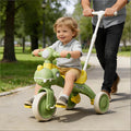 4-in-1 Toddler Tricycle Dino Balance Bike Push Trike with Detachable Push Handle, Music, Light