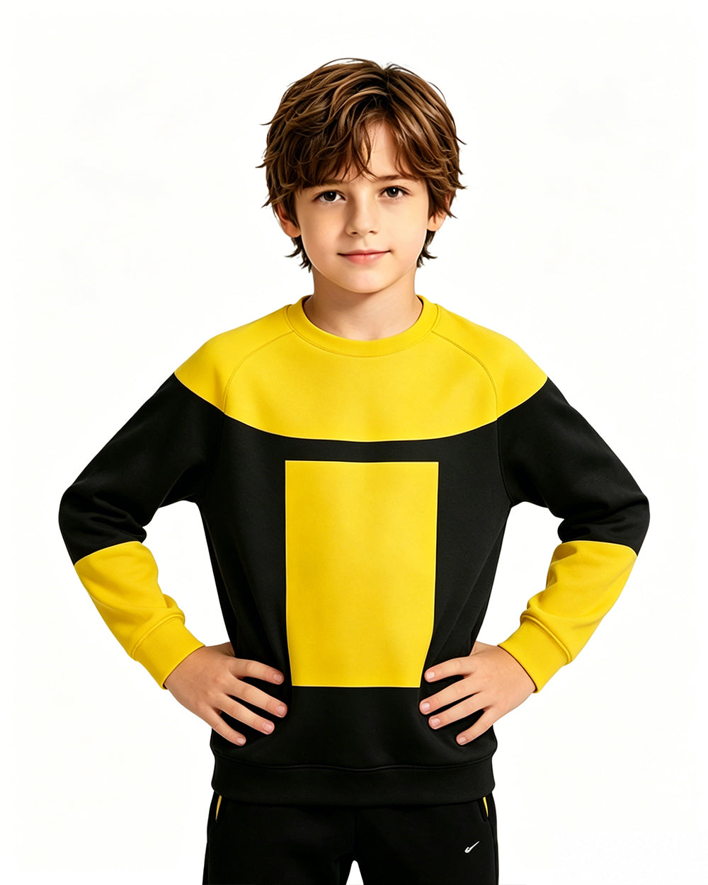 Kids Mark Costume Yellow Long Sleeve Pullover Shirt for Cosplay Themed Party Comic Exhibition