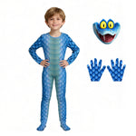 Kids Snake Costume Blue Jumpsuit Mask and Gloves Suit for Cosplay Themd Party