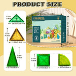 27pcs Magnet Tile Building Blocks with Dinosaur Doll Learning Educational Toy Holiday Gift