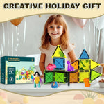 27pcs Magnet Tile Building Blocks with Dinosaur Doll Learning Educational Toy Holiday Gift
