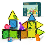 27pcs Magnet Tile Building Blocks with Dinosaur Doll Learning Educational Toy Holiday Gift
