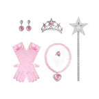 Girls Glinda Dress Good Witch Pink Princess Flowered Ruffled Tulle Gown with Camisole Slip