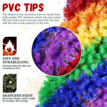 6ft Rainbow Christmas Tree Full Fir Hinged Xmas Tree Spiral Design Holiday Decoration