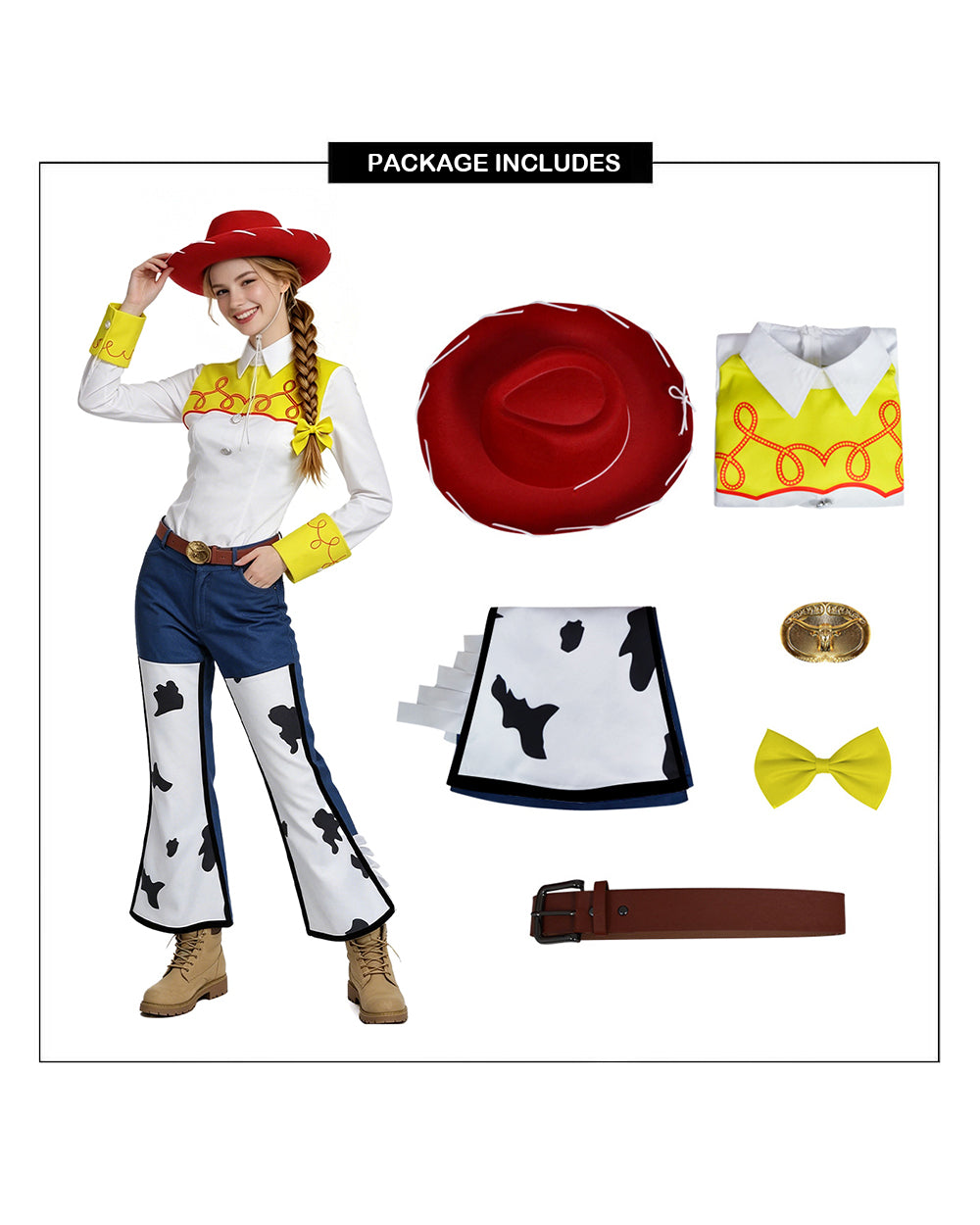 Jessie Cowgirl Costume 2026 Western Hat Shirt Pants and Accessories for Kids Adults Halloween Cosplay