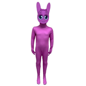 Kids Incredibox Pinki Costume Game Sprunki Pink Jumpsuit for Dress Up Party