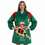 Ugly Christmas Sweatshirt Hooded Soft Fleece Xmas Party Outfit for Ladies Funny Dress