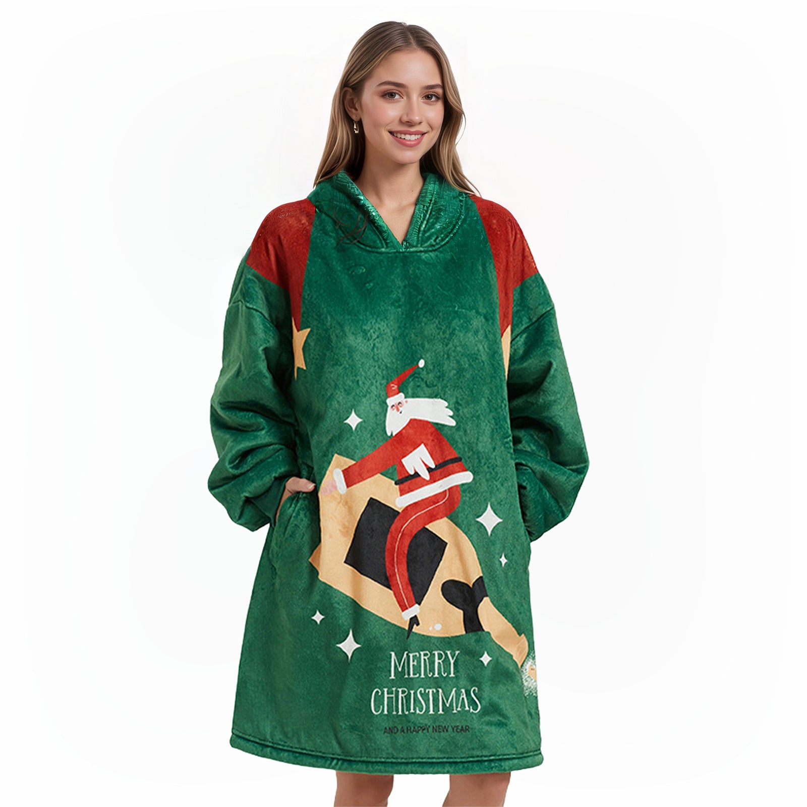 Ugly Christmas Sweatshirt Hooded Soft Fleece Xmas Party Outfit for Ladies Funny Dress