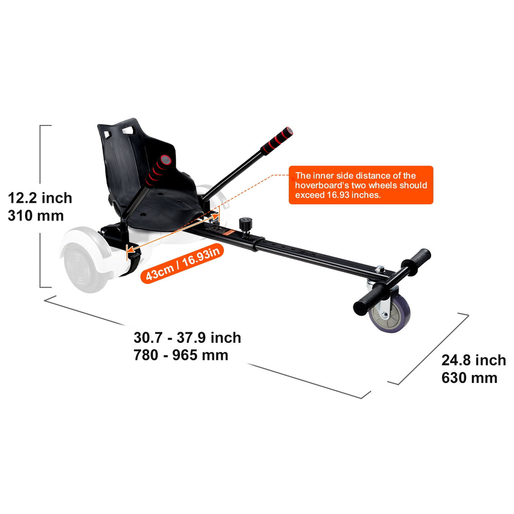 Hoverboard Seat Attachment Compatible with All 6.5" 8" 8.5" 10" Hoverboard Grips Control for Kids & Adults