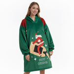 Ugly Christmas Sweatshirt Hooded Soft Fleece Xmas Party Outfit for Ladies Funny Dress