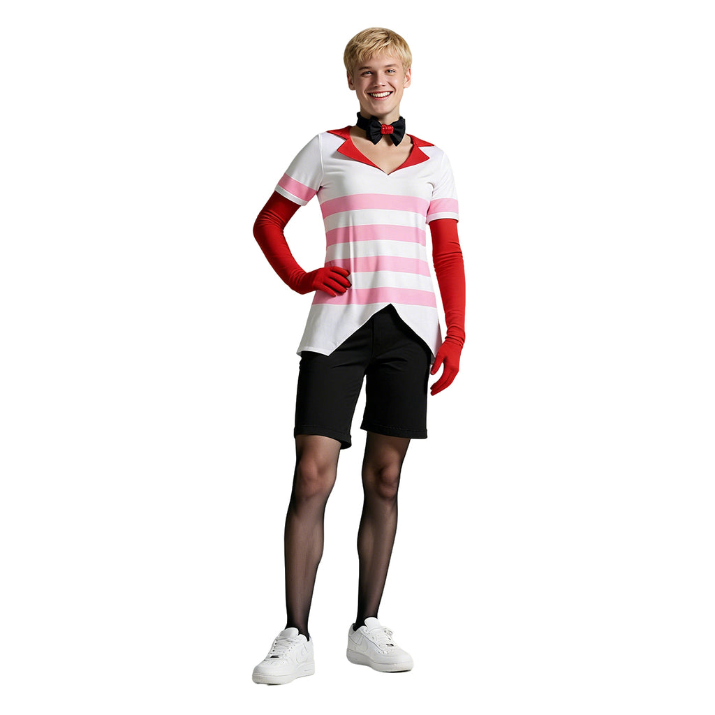 Angel Dust Costume Angel Striped Sweatshirt Shorts Gloves Full Set for Adult