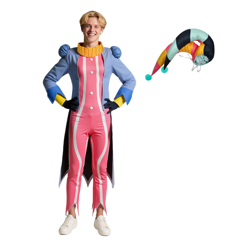 Fizzarolli Cosplay Costume Fancy Fizz Dress Up Jumpsuit with Hat and Coat