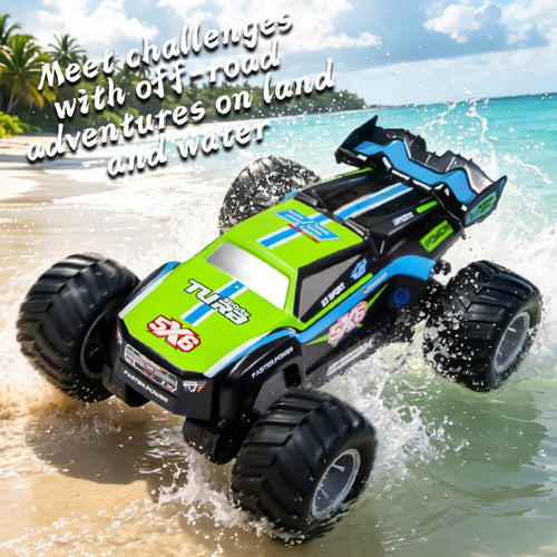 4WD Amphibious RC Car 2.4GHz Waterproof RC Off- road Truck with 360° Rotation for Land & Water