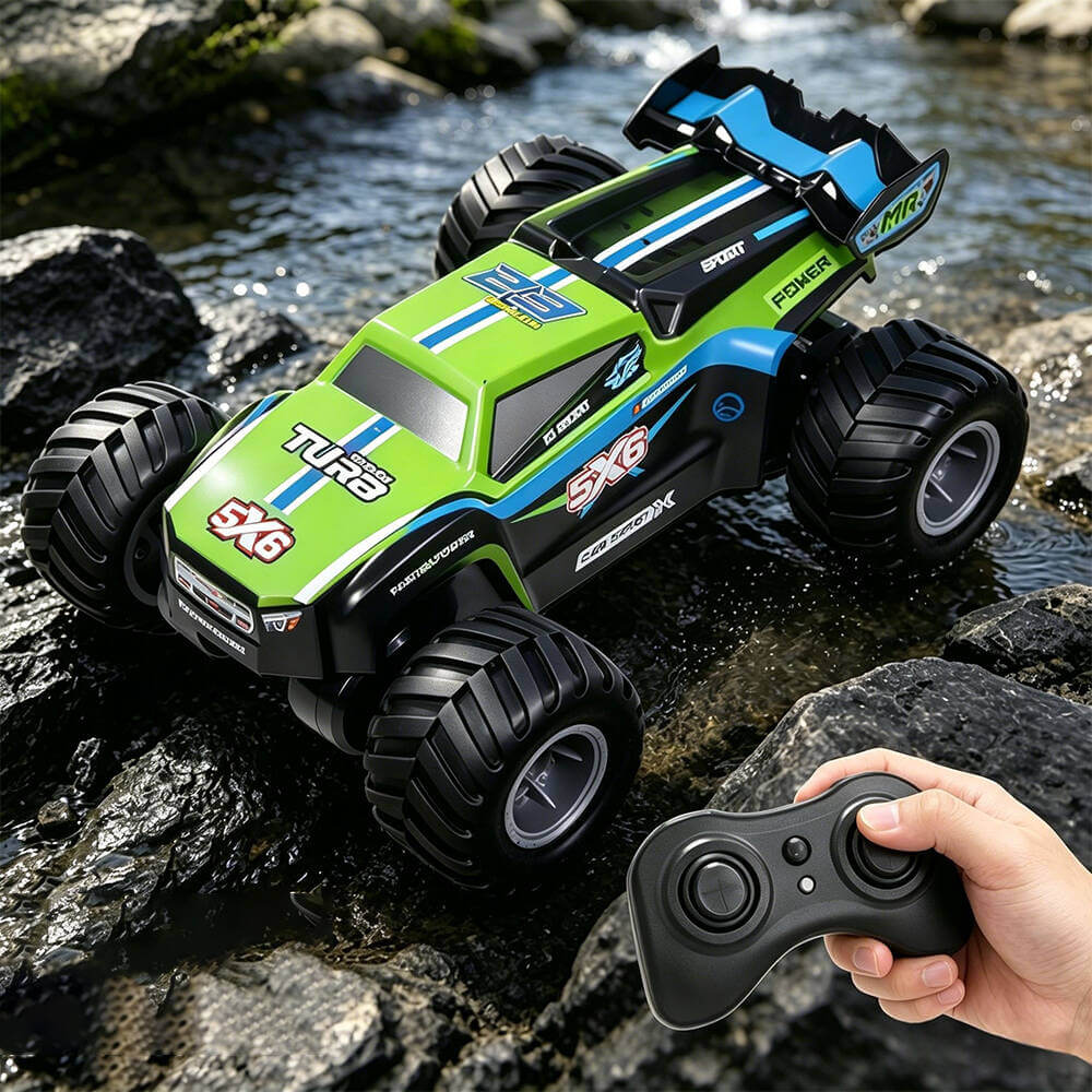 4WD Amphibious RC Car 2.4GHz Waterproof RC Off- road Truck with 360° Rotation for Land & Water