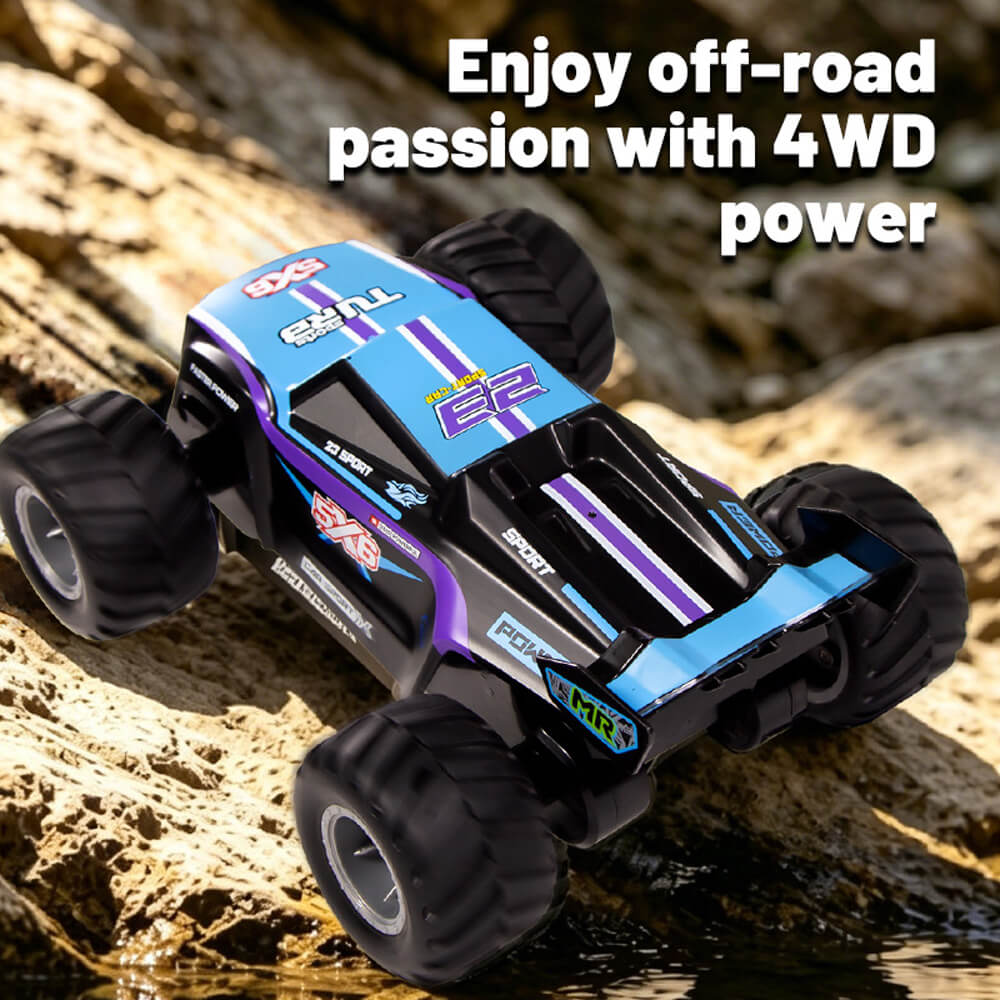 4WD Amphibious RC Car 2.4GHz Waterproof RC Off- road Truck with 360° Rotation for Land & Water