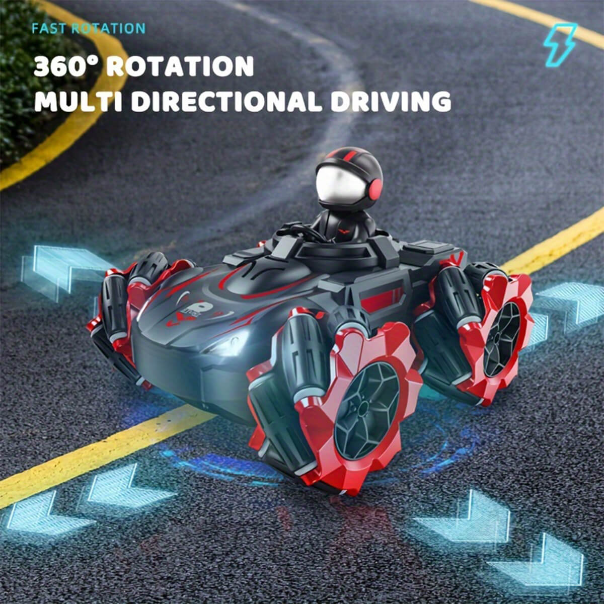 4WD Remote Control Car 2.4GHz 360 ° Rotating Stunt Car RC Drift Car With Spray Music