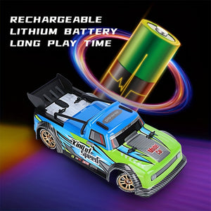 4WD Remote Control Drift Car 2.4G RC Fast Spray Truck with Led Lights for Kids