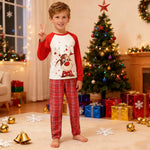 Family Christmas Pajamas Red Matching Sleepwear Holiday Pjs Set for Kids Adults