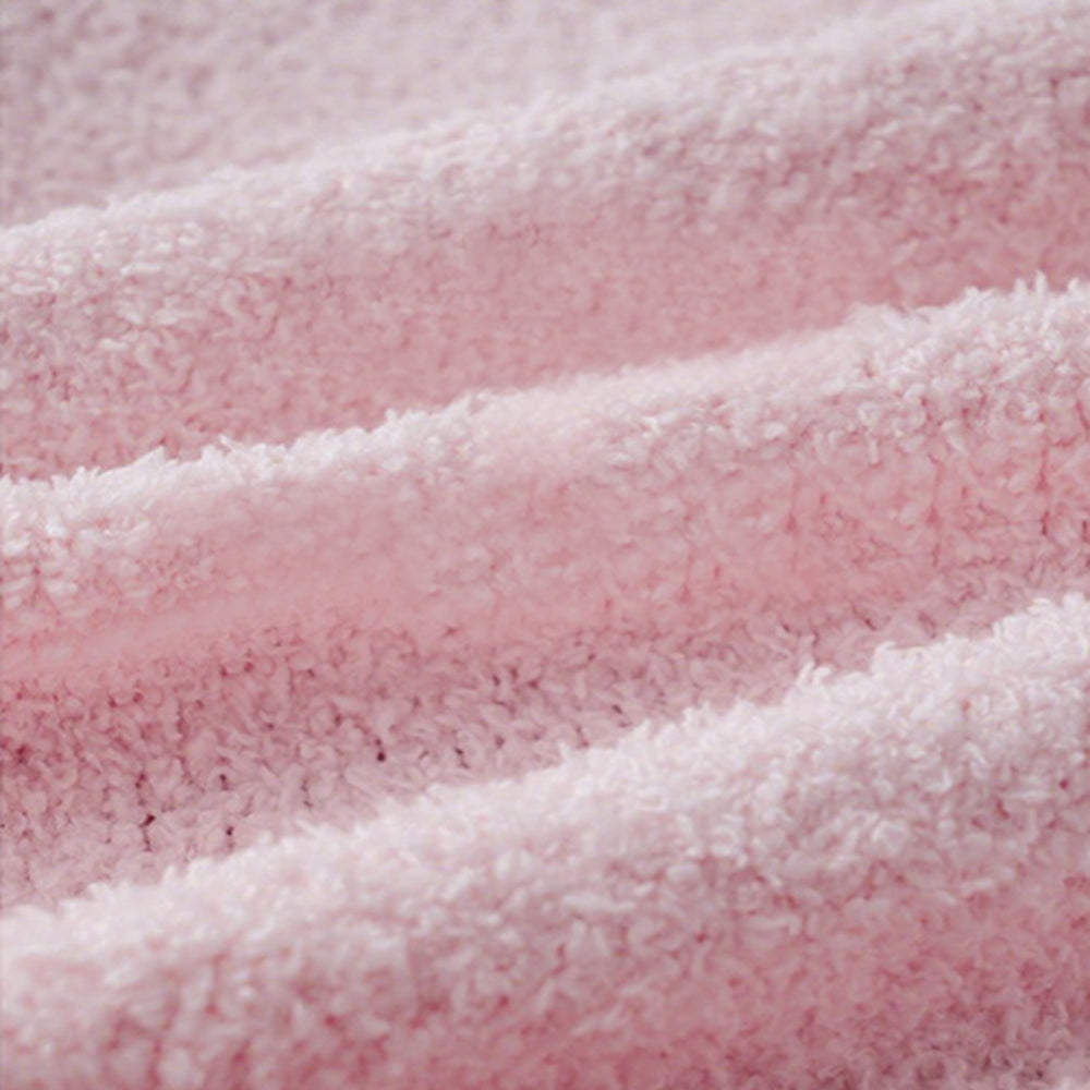 Girls Holiday Christmas Pajamas Soft Pink Sherpa Top with Striped Pants for Homewear