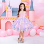 Girls Glow Party Dress Light Up Butterfly Tulle Gown with 3D Wing Sparkly Fairy Costume with Colorful Lights