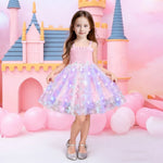 Girls Glow Party Dress Light Up Butterfly Tulle Gown with 3D Wing Sparkly Fairy Costume with Colorful Lights