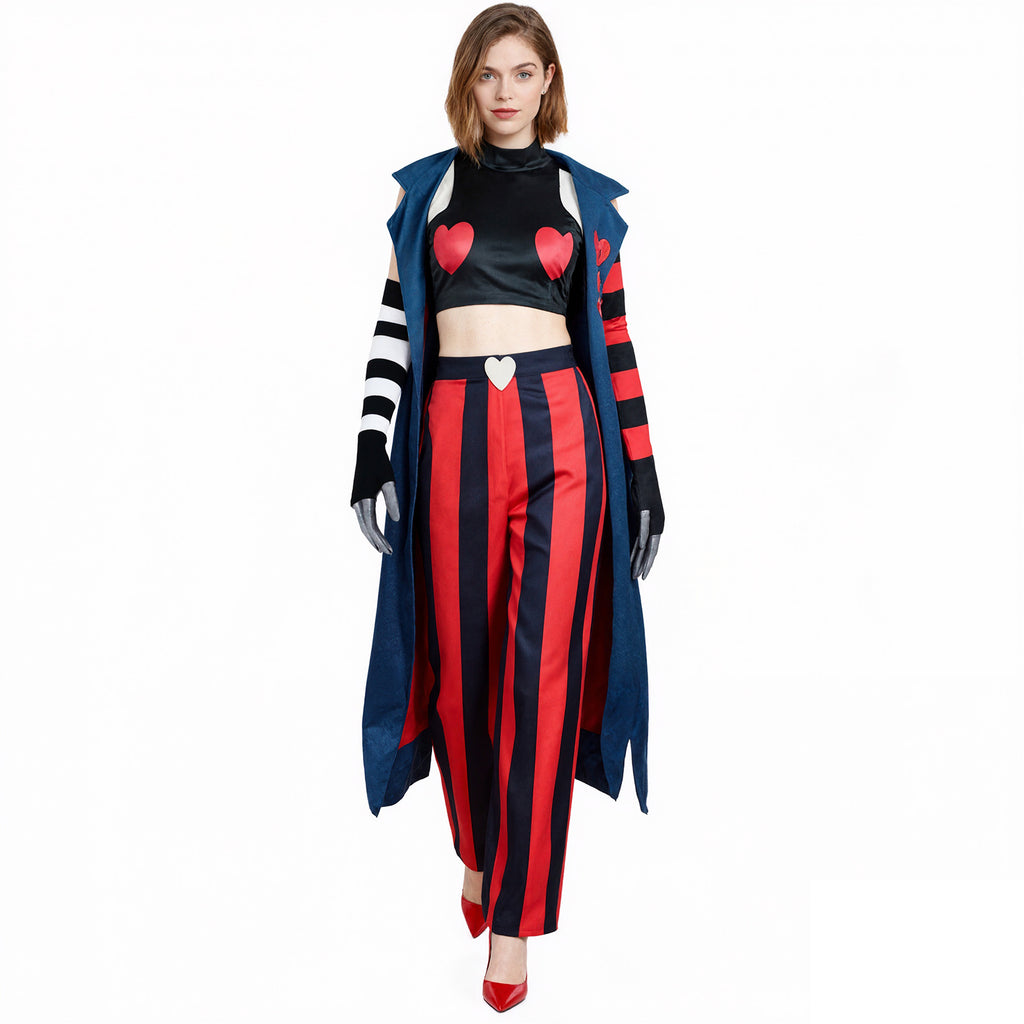 Velvette Cosplay Costume Hotel Angel Dust Uniform Helluva Boss Outfit Halloween Jacket