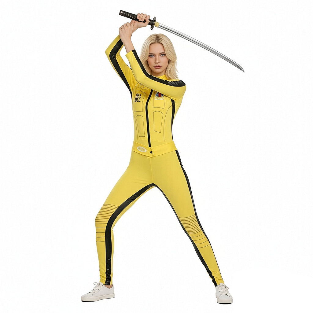 Women Beatrix Costume Yellow Bloody Affair The Bride Outfit Jacket and Pants Suit for Cosplay Themed Party