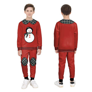 Kids Christmas Sweatshirt Boys Girls Long Sleeve Xmas Pullover Shirt and Pants Set for 4-8 years