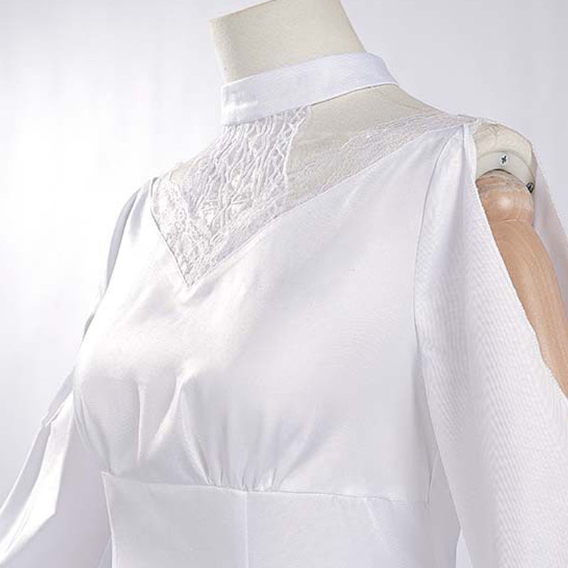 Game FF14 Minfilia Dress Women Ryne Cosplay Costume FFXIV White Halloween Carnival Suit