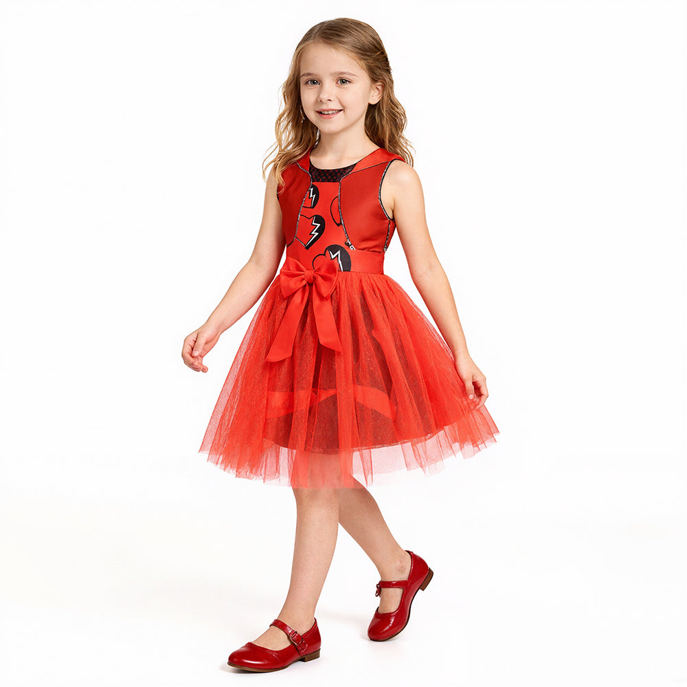 Kids Princess Red Costume Halloween Party Dress Up Outfit