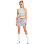 Stage Star Dance Costume White Performance Pop Star Cosplay Outfit Full Set