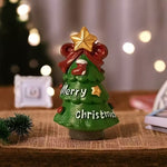 4pcs Christmas Desktop Ornaments Mini Santa Claus Snowman Resin Decor with Gift Box Holiday Gift
