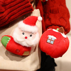 4pcs Christmas Plush Toy Xmas Santa Snowman Tree Apple with Storage Box Christmas Hanging Decorations