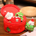 4pcs Christmas Plush Toy Xmas Santa Snowman Tree Apple with Storage Box Christmas Hanging Decorations