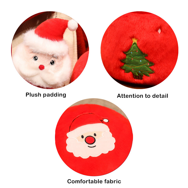 4pcs Christmas Plush Toy Xmas Santa Snowman Tree Apple with Storage Box Christmas Hanging Decorations