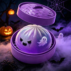 4pcs Halloween Dumpling Squishy Toy with Steamer Box 3.35inch Blind Box Squeeze Stress Relief Toy for Halloween Gifts