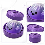 4pcs Halloween Dumpling Squishy Toy with Steamer Box 3.35inch Blind Box Squeeze Stress Relief Toy for Halloween Gifts