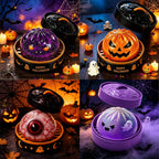 4pcs Halloween Dumpling Squishies with Steamer Box 3.35inch Blind Box Squeeze Stress Relief Toy for Halloween Gifts