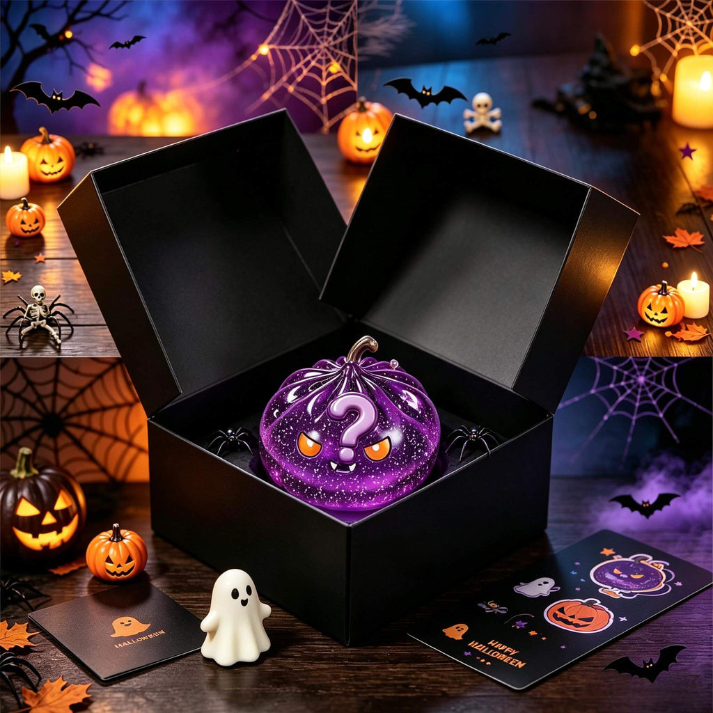 4pcs Halloween Dumpling Squishy Toy with Steamer Box 3.35inch Blind Box Squeeze Stress Relief Toy for Halloween Gifts