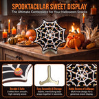 4pcs Halloween Wooden Lollipop Holder Pumpkin Ghost Spider Web Candy Display Stand for Party Table Decor