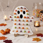 4pcs Halloween Wooden Lollipop Holder Pumpkin Ghost Spider Web Candy Display Stand for Party Table Decor