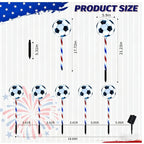5 Pack Soccer Solar Pathway Lights Outdoor Waterproof LED Stake Lights with Striped Poles For Yard Garden Decor