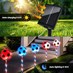 5 Pack Soccer Solar Pathway Lights Outdoor Waterproof LED Stake Lights with Striped Poles For Yard Garden Decor